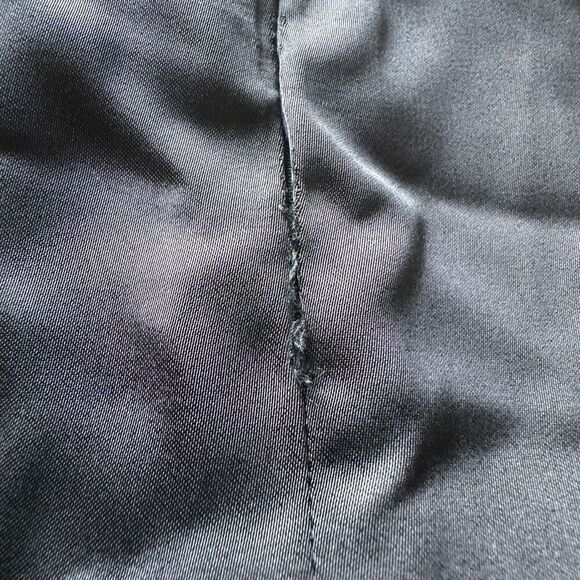 90’s Style Black Slip Midi Dress With Leg Slit - Picture 6 of 8